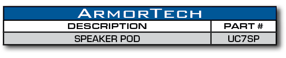 ArmorTech,DESCRIPTION,PART #,SPEAKER POD,UC7SP