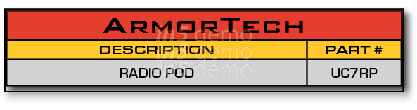 ArmorTech,DESCRIPTION,PART #,RADIO POD,UC7RP